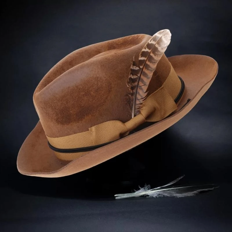 Шляпа Трилби в британском стиле для осенне-зимнего фестиваля джентльменов с плоским цилиндром