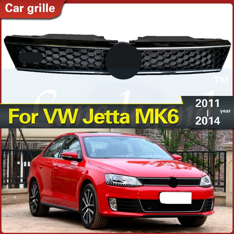 

ABS Honeycomb Meshed Grille Center Grill Front Bumper Grills for Volkswagen vw Jetta Mk6 2011-2014 Racing Grills RU(Origin)