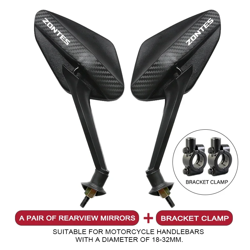 2 قطعة/زوج المضادة للوهج دراجة نارية الرؤية الخلفية المرايا محدبة للتدوير 8 مللي متر ل Zontes G1 125 368G 350E U125 U155 ZT 310R 310X ZT310R