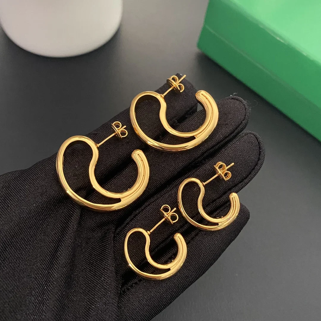 

Hot Designer Round Irregular Gold Silver Earring Woman Top Quality Fashion Jewelry Trend