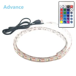 Bandes lumineuses LED USB SMD3528, 5V, 50cm, 1m, 2m, 3m, 4m, 5m, guirxiété d'adaptation, ruban de lampe de Noël, décor de bureau, éclairage de fond TV