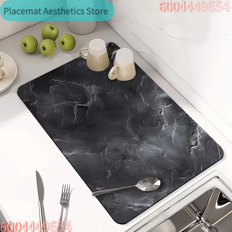 Marble Carpet Suitable Scratch Resistant Kitchen Protection Pad Suitable for Stove Coffee Stove Top Protection Pad Marble Style