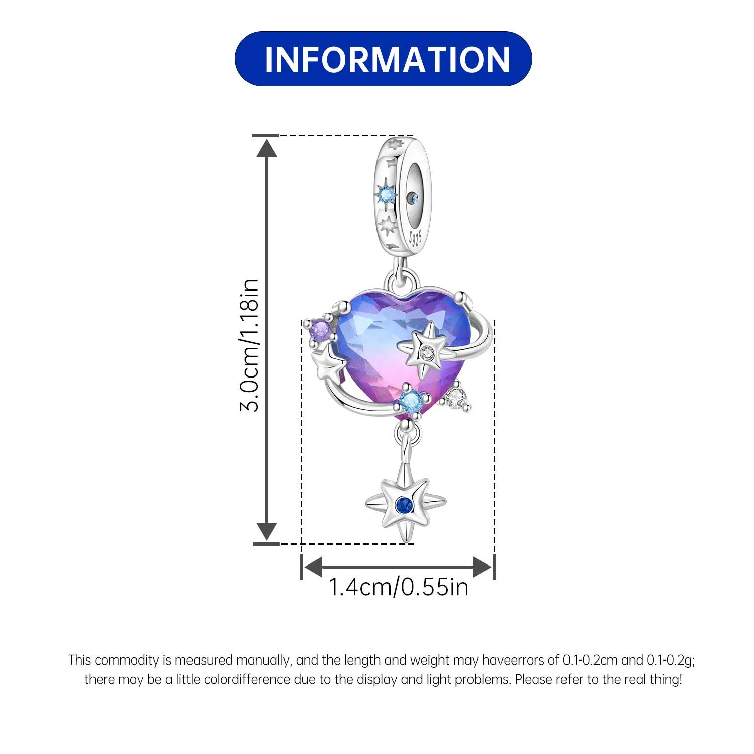 Orstarry 925 فضة الحب كوكب قلادة الخرز الأصلي سوار سحر مجوهرات حفلة DIY الهدايا العصرية