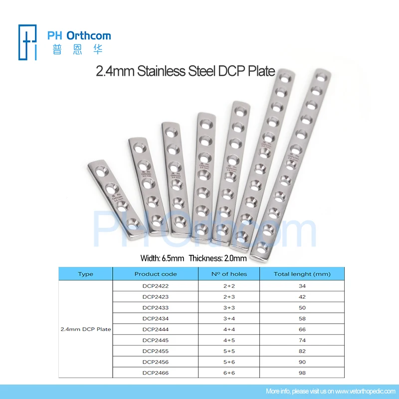 2.4mm Plate and Screw Set for Treating Fractures in Cats and Dogs: Veterinary Orthopedic Tools