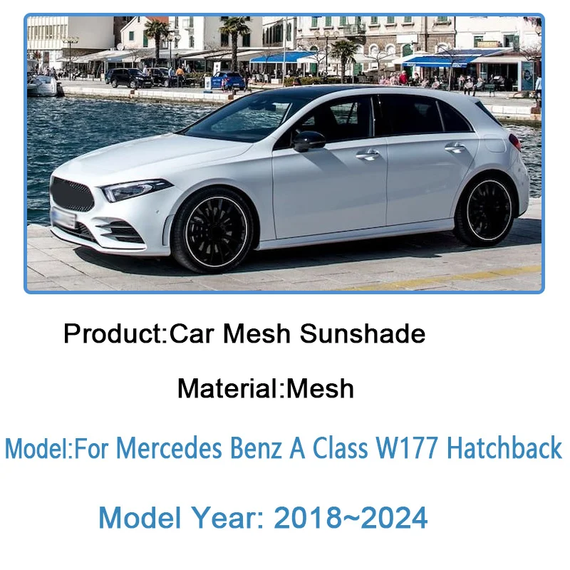 For Mercedes Benz A Class W177 2018 2019-2024 Hatchback Car Sunshade Mesh Sun Visor UV Blocking Windshield Cover Car Accessories
