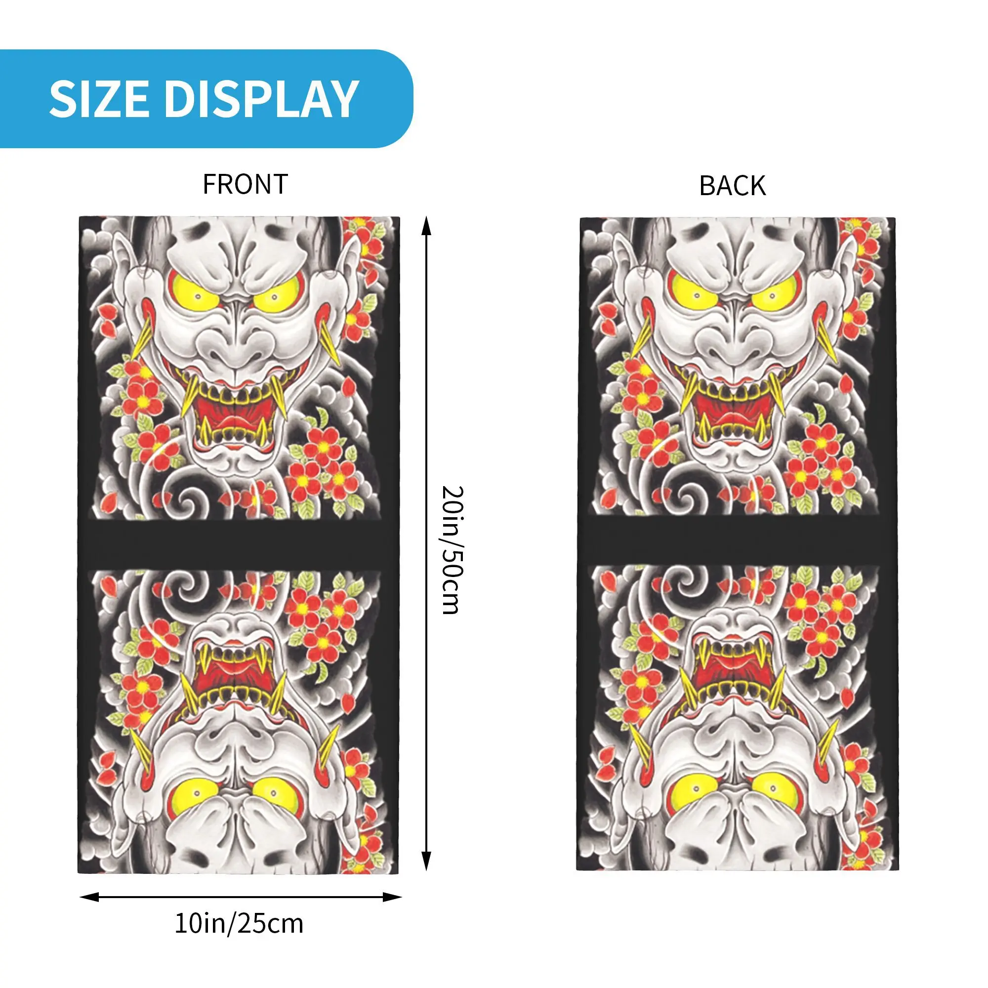 وشم جورو ماجيما هانيا (مع الزهور) قناع باندانا للرقبة مطبوع وشاح قناع وجه دافئ للرياضات الخارجية للجنسين والكبار في الشتاء