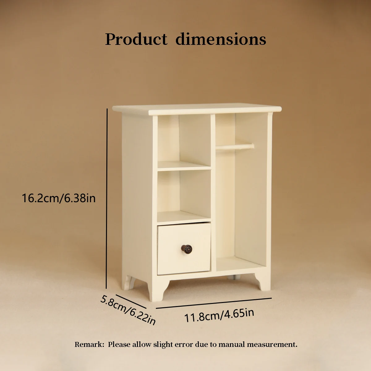 1:12 Miniature Artificial Wooden Wardrobe Free 2 DIY Stickers Suitable for Bjd Ob11 Maileg Toy House Furniture Ornaments