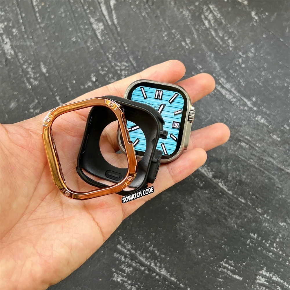 アップルウォッチ用ダブル保護ケース,ソフトメッキカバー,iwatchシリーズ9,シリーズ8,シリーズ7,シリーズ6,シリーズ5,4,シリコン,45mm 44mm, 42mm, 41mm, 40mm, 38mm