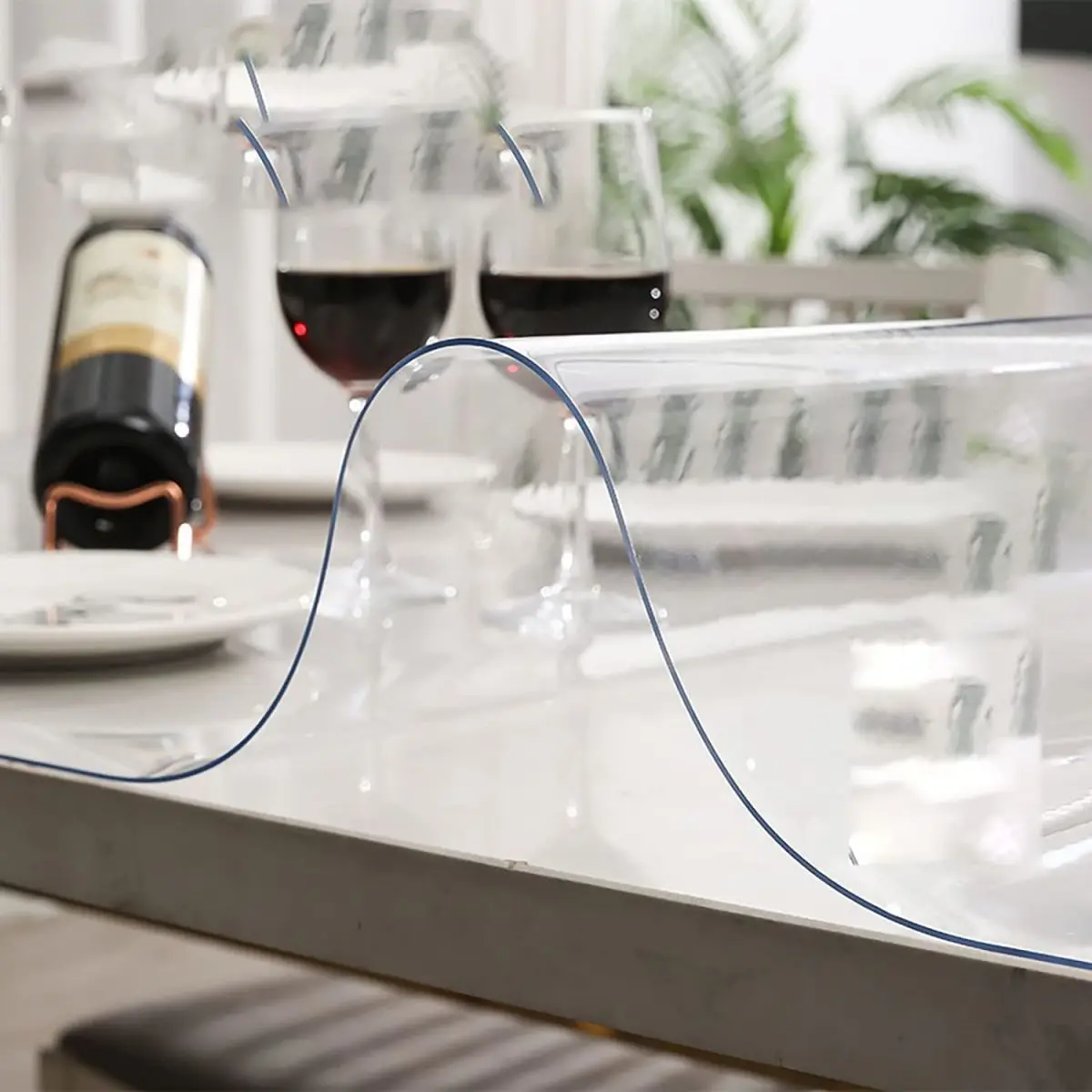 Clear Table ProtectorPlastic Table Cover Protector, Desk Protector Mat, Desk Pad Waterproof PVC  table cover  table cloth