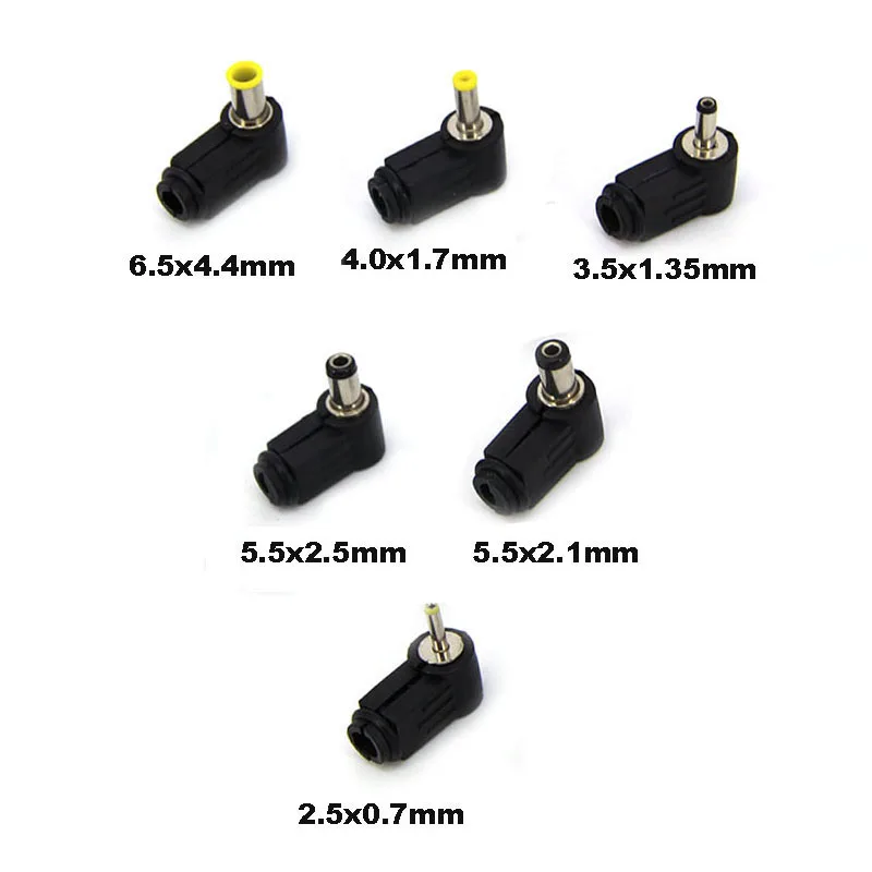 DC Male Power Plug Jack 3.5x1.35mm 4.0x1.7 4.8mm 5.5mm*2.1mm 2.5x0.7mm 2.5mm right angel connector cable Socket 2.5*0.7 solder s