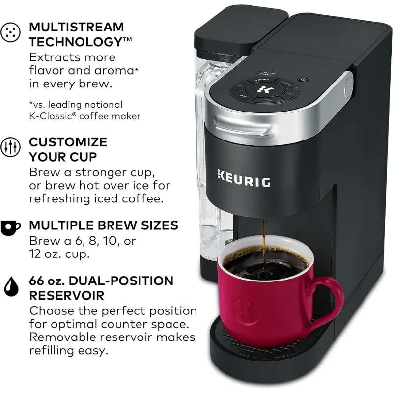 K-Supreme Single Serve K-Cup Pod Coffee Maker, MultiStream Technology, Black