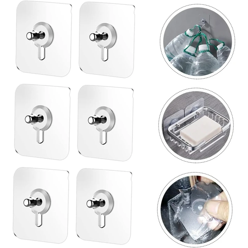 10PCS Drill Free Adhesive Hooks No Trace Screw Sticker For Bathroom Kitchen Storage Punch Free Screw Stickers