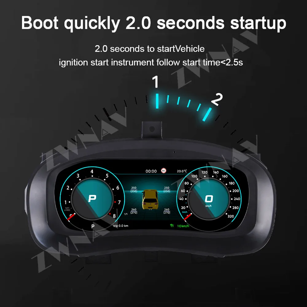 

12,3-дюймовый ЖК-дисплей приборной панели, виртуальная скорость кабины для Volkswagen Skoda Fabia 2008-2014, автомобильный прибор, цифровой кластер, головное устройство