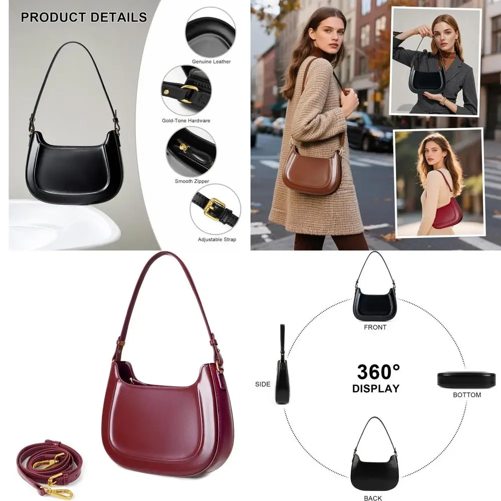 

Women's Crossbody Purse - Genuine Leather Adjustable Shoulder Bag for Everyday Travel and Commuting