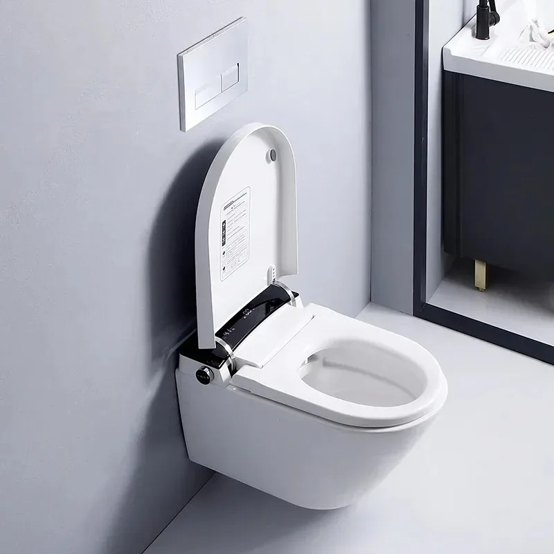 

Concealed Cistern Modern One Piece Toilet Bowl Wall Mounted Ceramic Rimless Electric Wc Wall Hung Smart Toilet