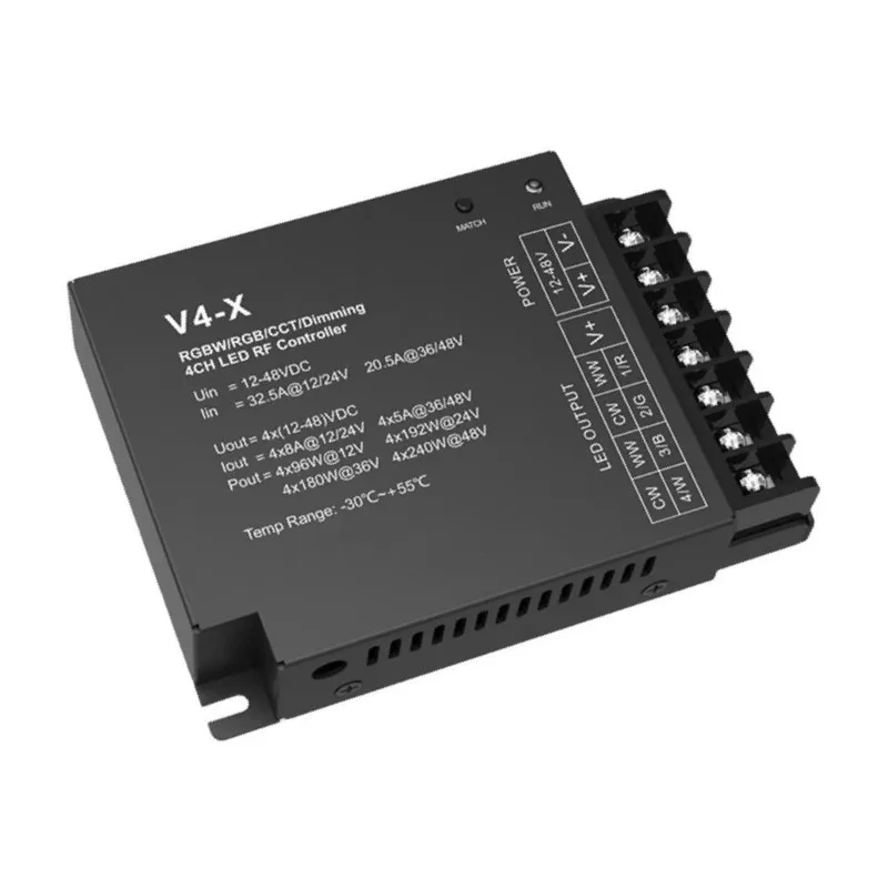 ABUI-Skydance 4 Channel RGB RGBW Led Controller V4-X 2.4G RF Remote Dimmer 4 In 1 Conrtroller