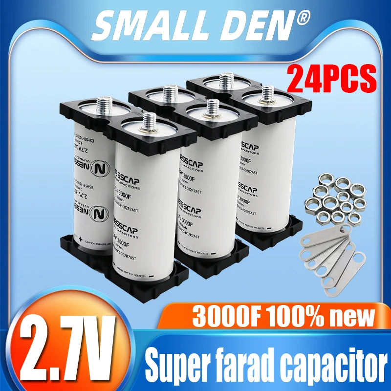 24 PCS 2.7V 3000f DIY 12V 24V 48V Super Farad Capacitor Electric Vehicle Starting Power Spot Welding Electromechanical Container