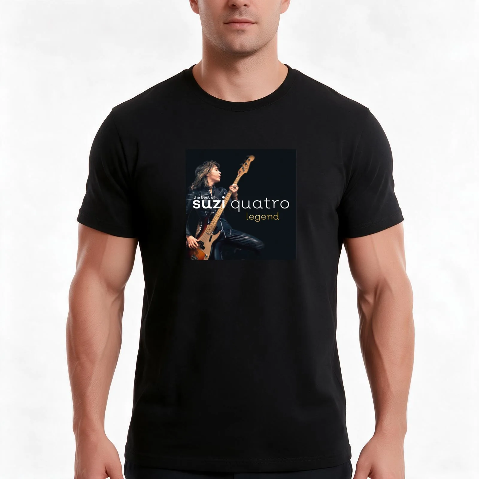 suzi quatro legend T-Shirt, Summer Casual Cotton Tee, Oversized Streetwear Tops, Vintage Graphic Print, Loose Fit Short Sleeve