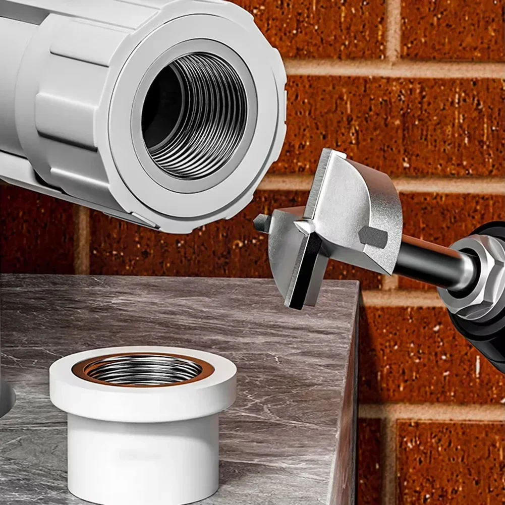 Punta da trapano noiosa da 26,5 mm Raccordo filettato Perforazione efficiente dei tubi dell'acqua per tubi dell'acqua in PVC PPR Strumenti di riparazione dei tubi dell'acqua in plastica
