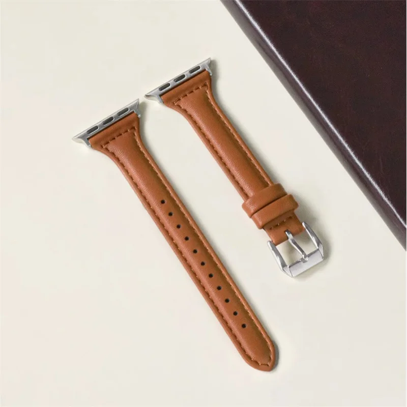 Schlankes Lederarmband für Apple Watch Serie 11 10 9 8 7 SE 6 5 4 Ultra3/2 für iWatch 42 mm 46 mm 38 mm 40 mm 45 mm 49 mm 41 mm 44 mm