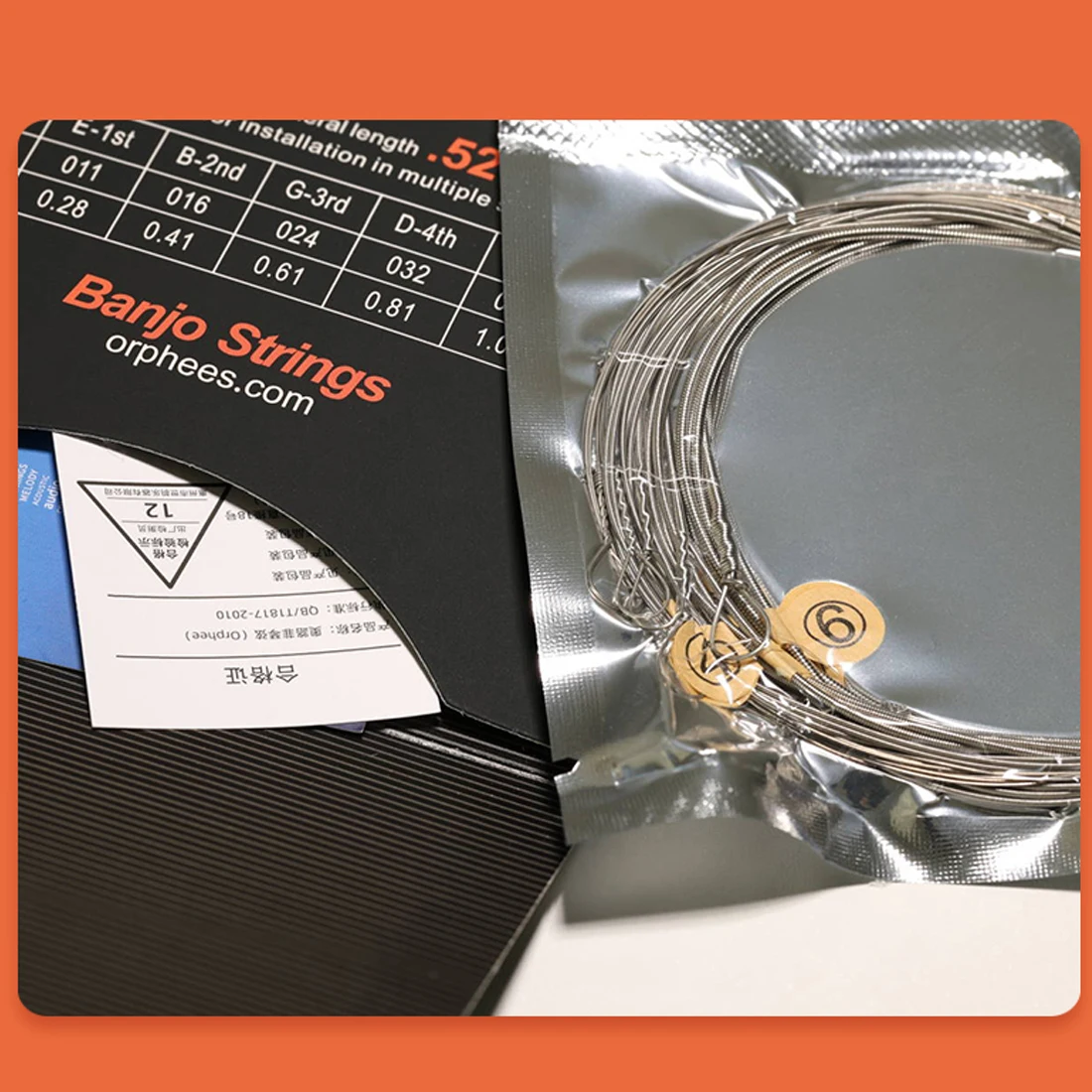 Orphee 4/5/6 Strings Banjo Strings Nickel Alloy Wound Hexagonal Steel Core Rust Resistant SD4L SD5L SD6L Banjo Accessories