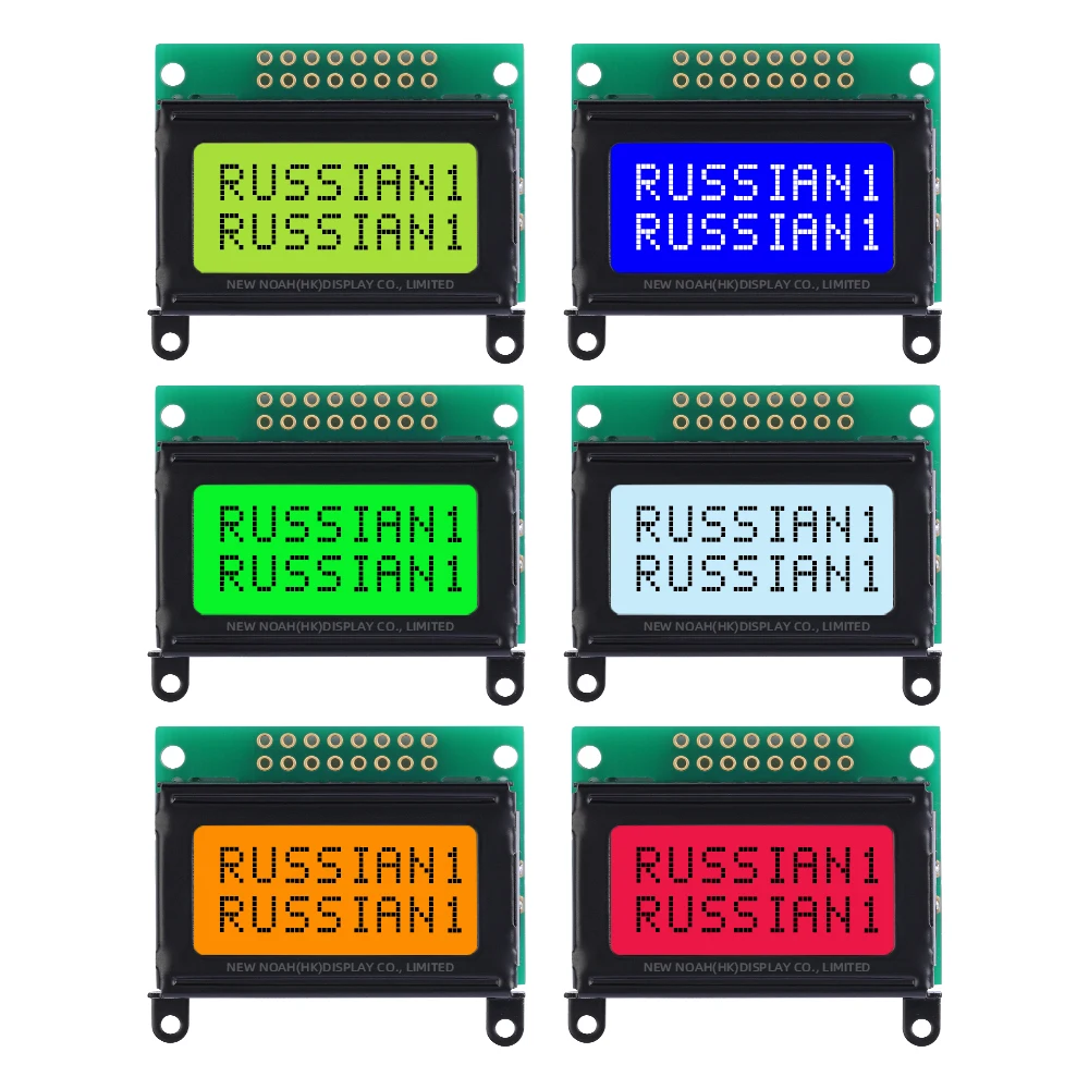 러시안 아이스 블루 필름 블랙 문자 LCD 모듈, 울트라 스몰 사이즈 모듈, 0802C 문자, 02X08 LCD 8*2 0802 8X2 16 핀, 40X29.2Mm