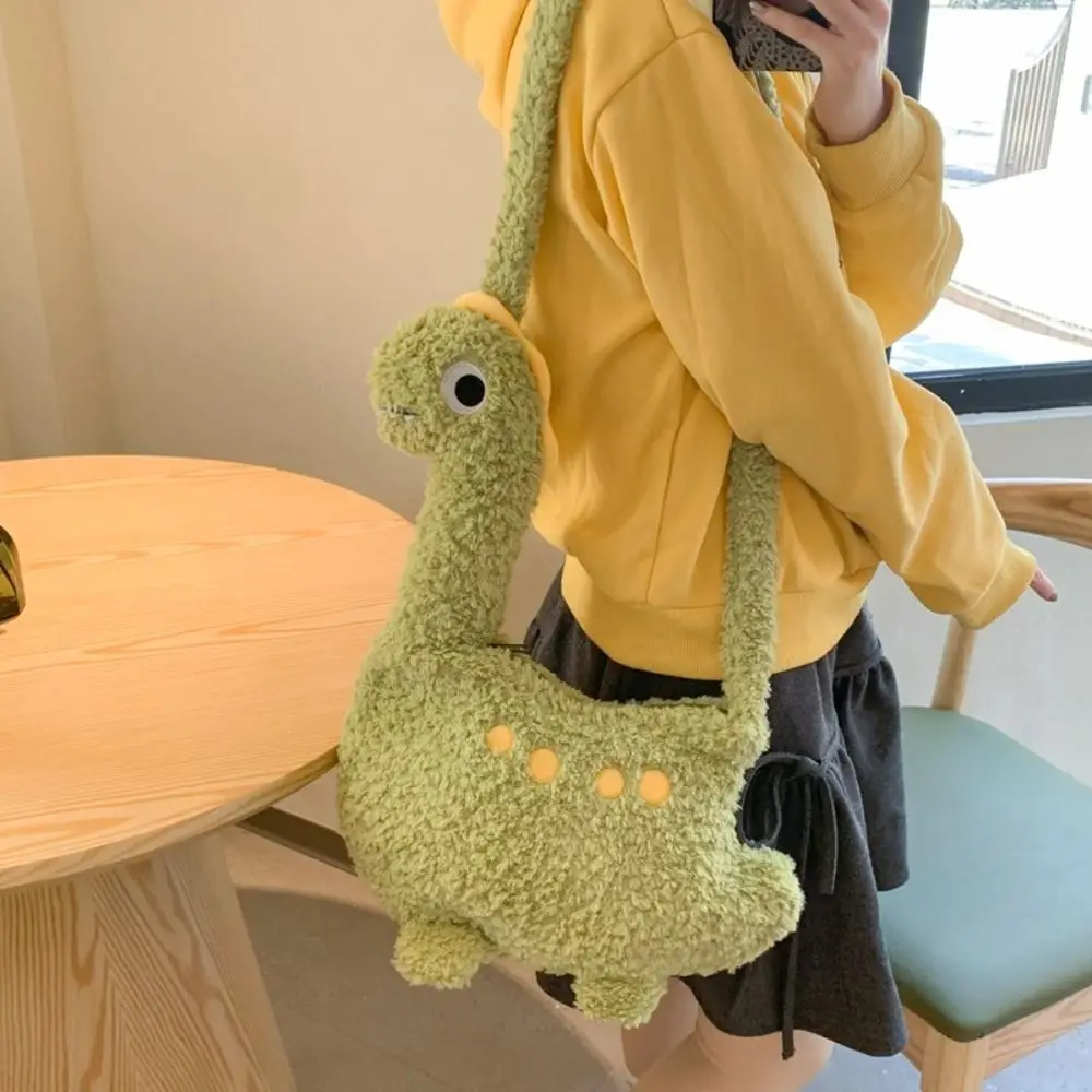 

Fashion High-capacity Crossbody Bag 2025 Cartoon Plush Doll Bag Dinosaur Shape Versatile Single Shoulder Bag Women Girls