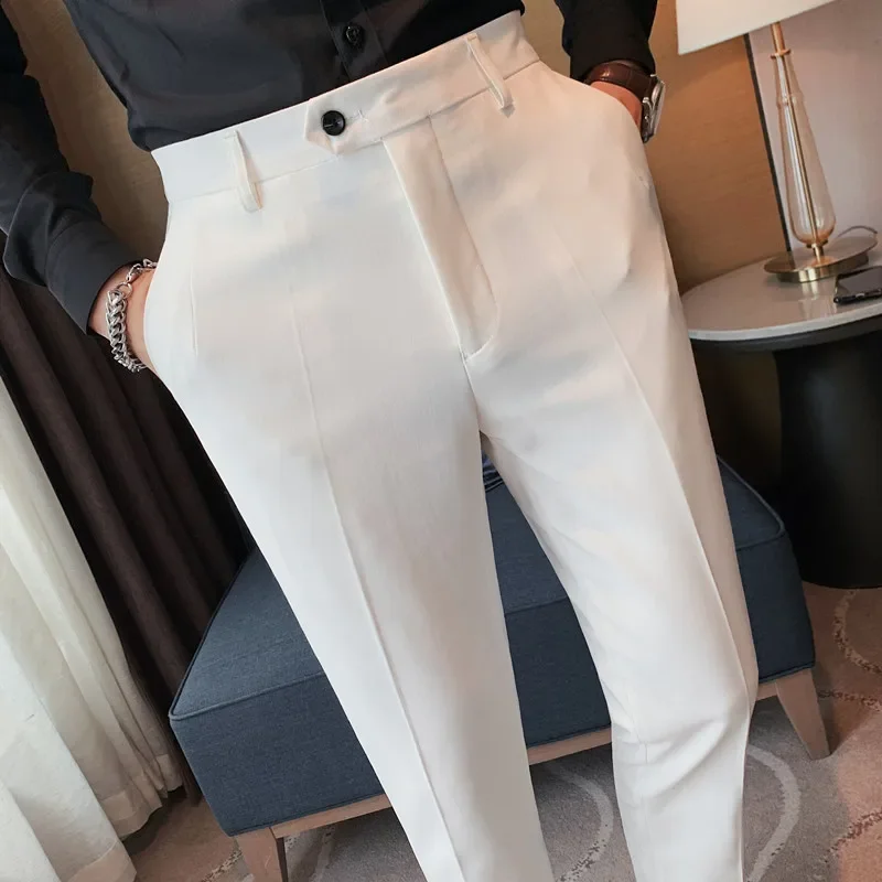 

Men Formal Wear Suits Pants Male Solid Wedding Dress Trousers High Quality Men British Style Slim Fit Business Casual Suit Pants