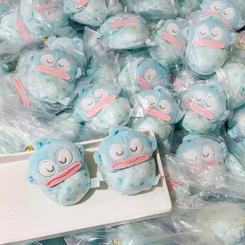 Sanrio Kawaii بلدي ميلودي سينامورول اليابانية الكرتون Hangyodon الطفل كيس النوم الأسماك أفخم اللعب على ظهره قلادة المفاتيح هدية