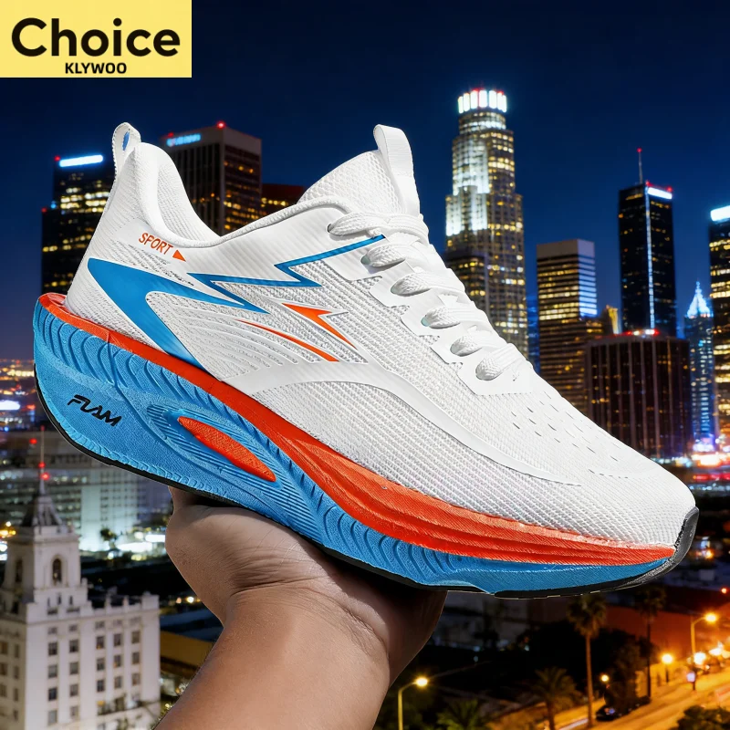Running Shoes Men Sports Marathon Air Cushion Carbon Board Breathable Lightweight Comfortable Women's Athletic Nonskid Sneakers