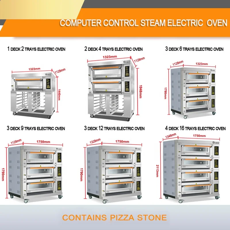 Professional Bakery Equipment 2 Layers Large Capacity Bread Baker Baking Cake Pizza Oven with Steam
