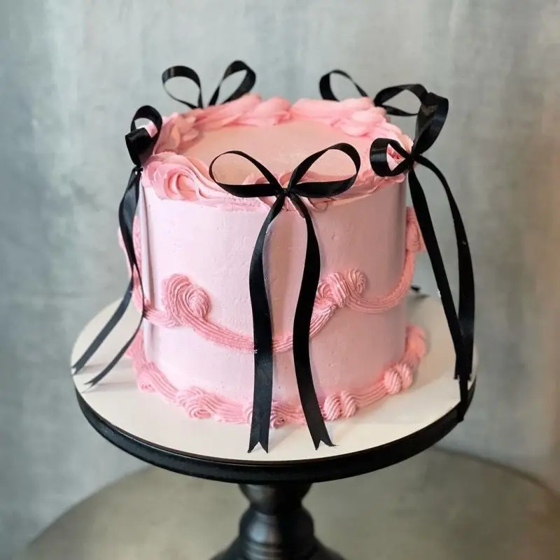 10-50 قطعة القوس كعكة توبر عيد ميلاد Bowknot أشرطة Coquette القوس زينة الحفلات كعكة الزفاف الحلوى يختار طفلة صبي #2