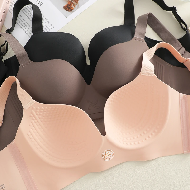 حمالات صدر نسائية بدون خياطة مقاس كبير حمالة صدر لاسلكية مع تصميم حبيبات التدليك ملابس داخلية مريحة داعمة جديدة #5