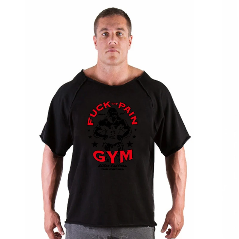 Men Oversize T-shirts Gym Fitness Clothing Mens No Pain No Gain T Shirt For Male Bodybuilding Tshirts Loose Breathable Clothes view 6