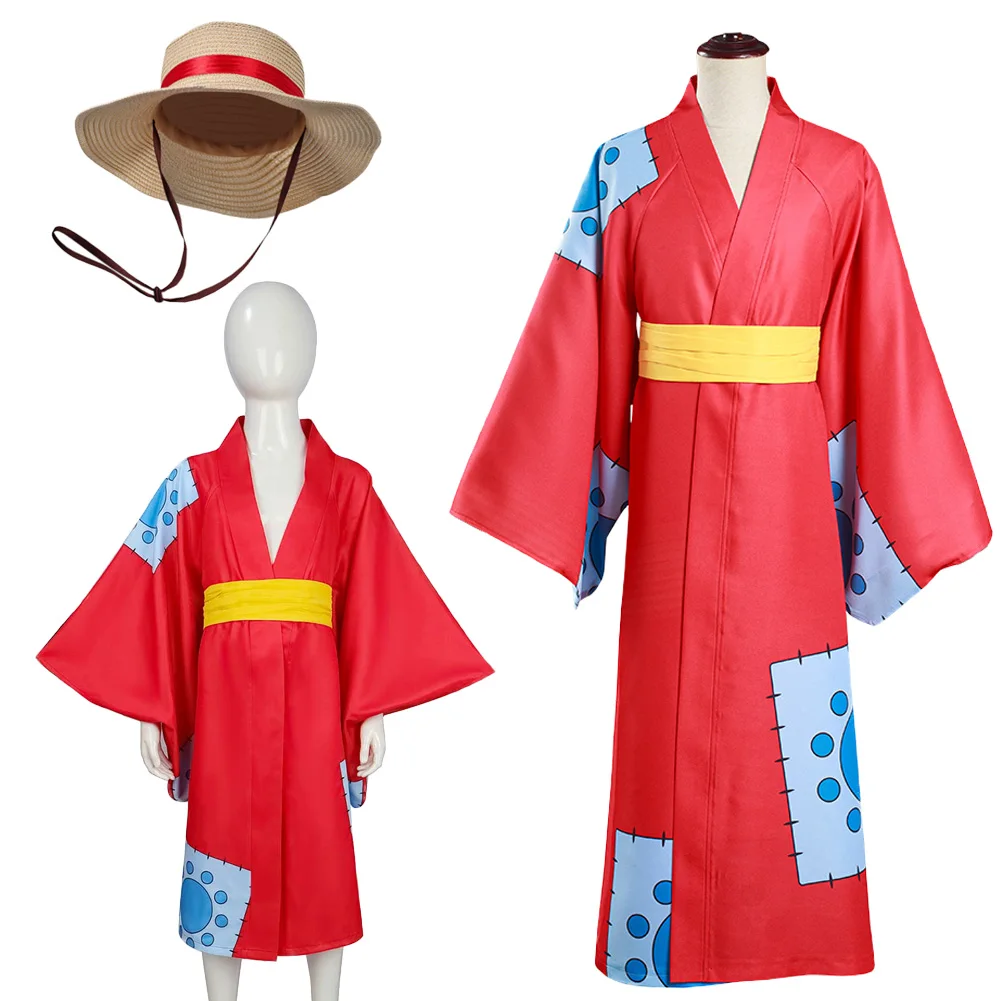 Wano Country Luffy Cosplay fantasía hombres niños ropa Anime disfraz de pirata disfraz Halloween adulto adolescente juego de rol trajes de fiesta