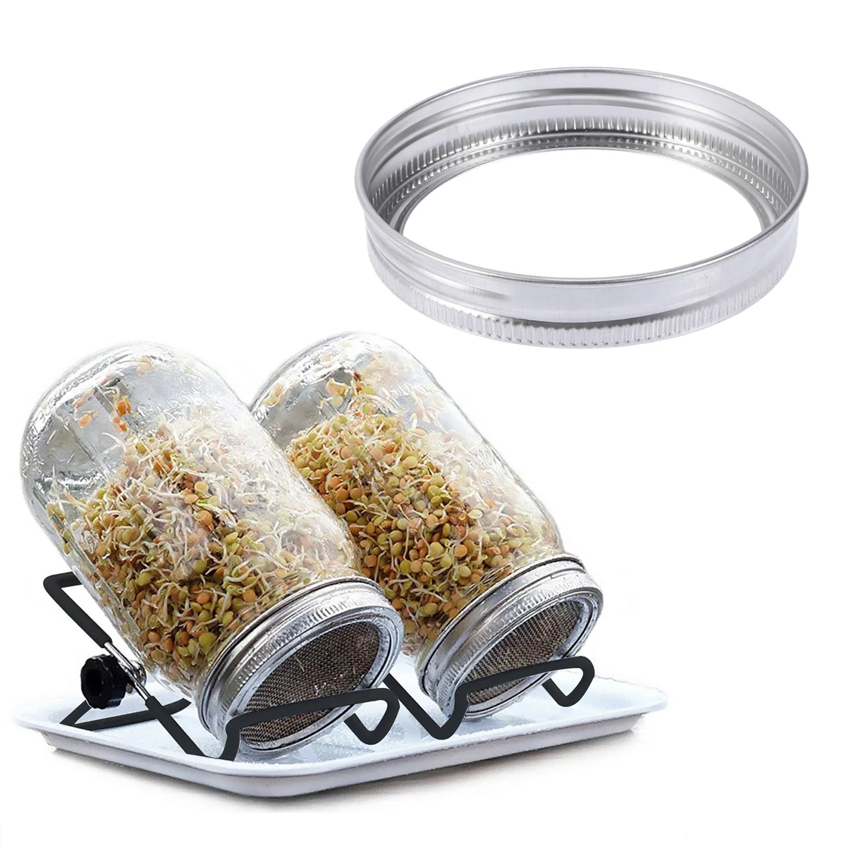 

12 Pcs Canning Jars Stainless Steel Cover Ring Stailess Bands Lid Jam with Lids
