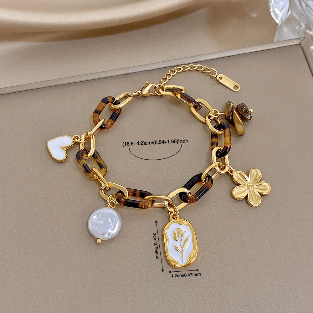 Greatera Marken-Armband für Damen aus Edelstahl im Büroklammer-Stil, zierliche Anhänger-Handkette, Party-Klassiker, wasserdichter Schmuck – Detail 6
