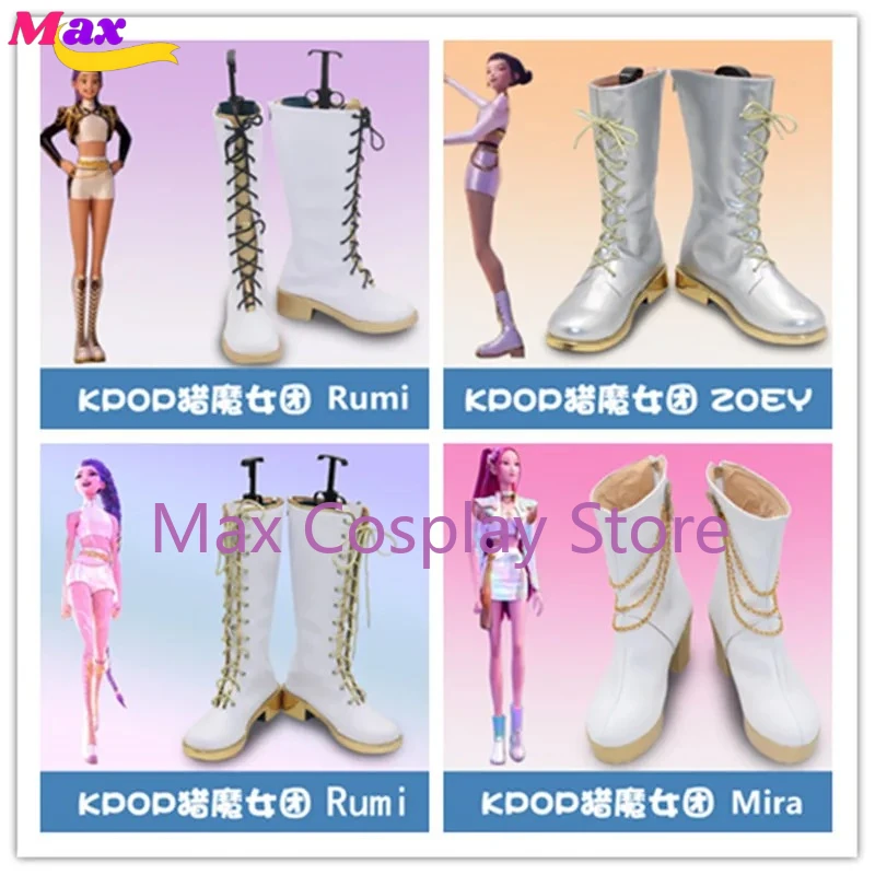 

Max Cos KPop Охотники на демонов Руми Косплей Костюм Обувь Аниме Карнавальная вечеринка Сапоги на Хэллоуин Обувь Детские сапоги на заказ
