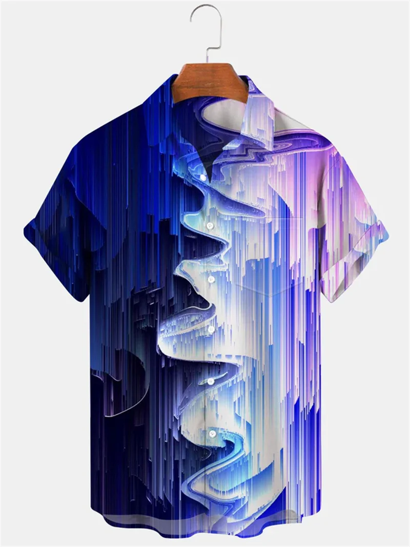 New Summer Art Design Color Mushroom Pattern 3D Printing Men's Short sleeved Shirt Harajuku Short sleeved Shirt