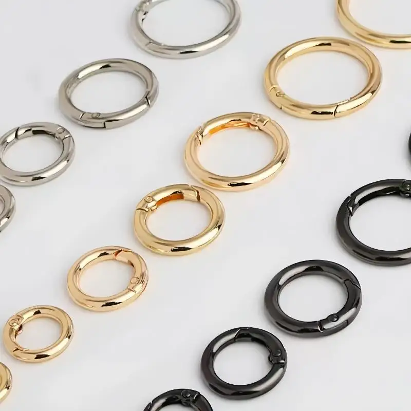 10 Stück 20/24/26/30MM Metall-Federverschlüsse Karabinerhaken Handtaschenverschluss Zinklegierung Schlüsselring Schnappverschluss O-Ring Campingverschluss – Detail 5