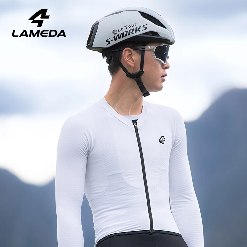 

LAMEDA Men's Winter Thermal Fleece Cycling Jersey Long Sleeve Hot Warm Soft Brushed Breathable Road Bike MTB Clothing