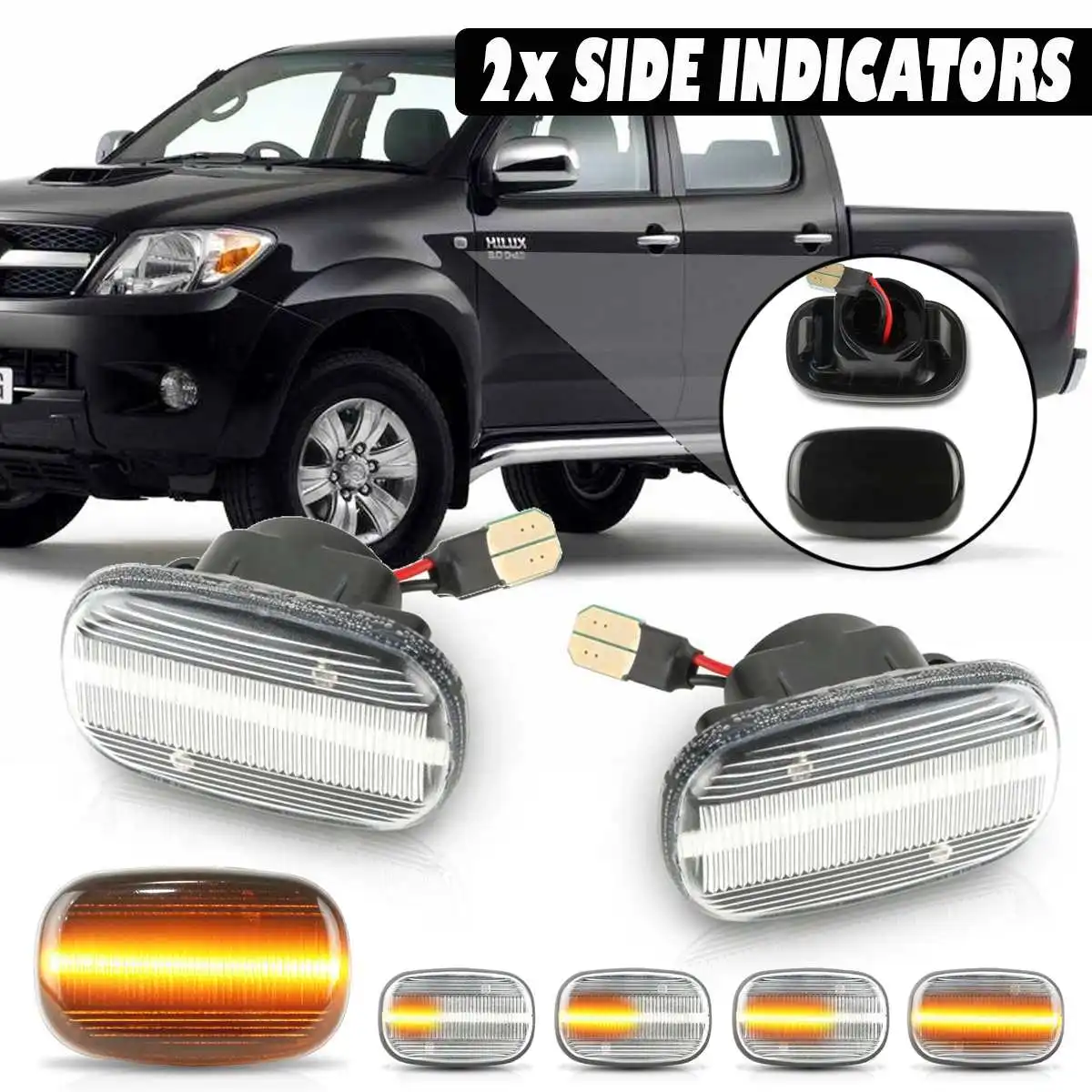 Pair Dynamic Led Side Marker Flowing Turn Signal Light Panel Lamp For Toyota Celica Caldina Corolla Hilux Avensis for Lexus GS