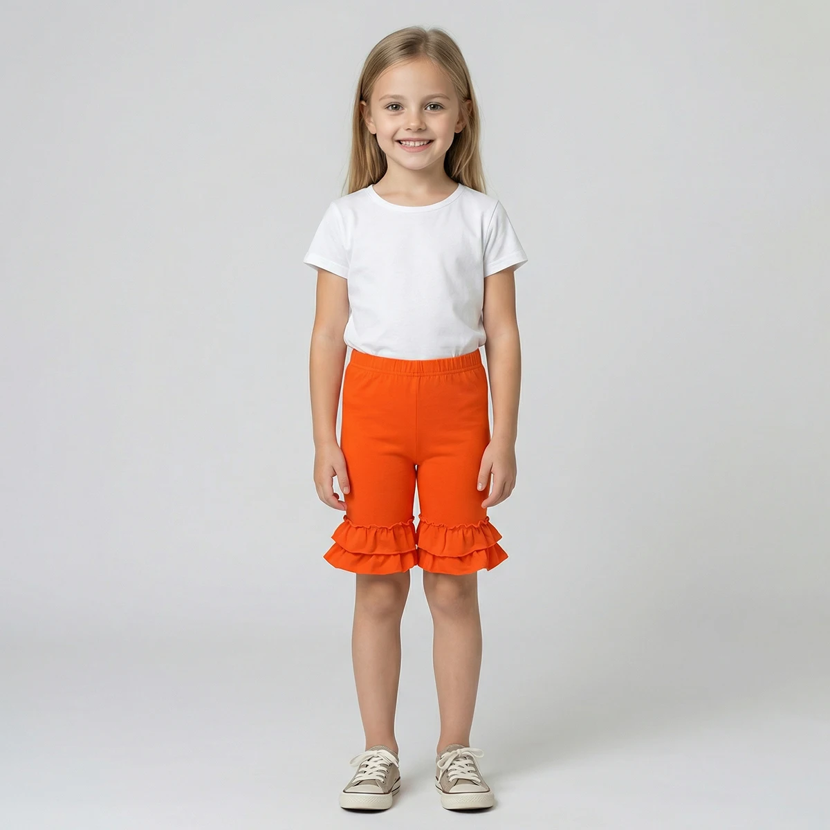 Mädchen Dehnbare Baumwoll-Leggings mit Rüschensaum für 4-8 Jahre Komfortable Elastische Taille Kinder-Unterhosen – Detail 4