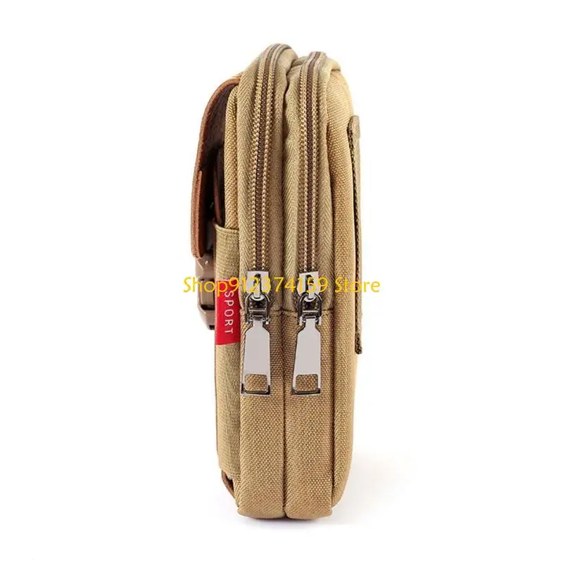 

G5AE Vintage Canvas Waist Bag Belt Loop Holster Carry Phone Wallet for Case