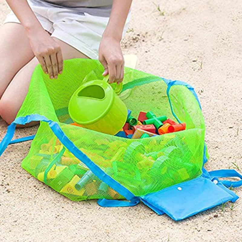 Children Sand Away Protable Mesh Bag Kids Toys Storage Bags Swimming Large Beach Bag for Towels Women Cosmetic Makeup Bag