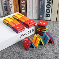 Infinite Flip Folding Wooden Snake Wooden Jacobs Ladder Toys Jacobs Ladder Fidget Classic Toy for Kids Kindergarten Puzzle Toys