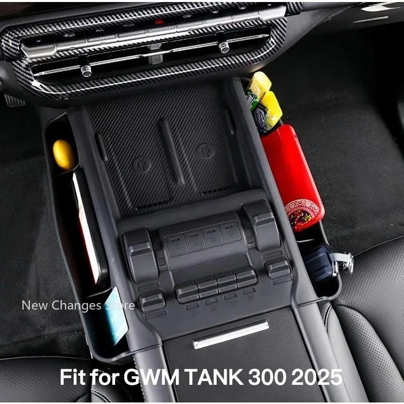 

For GWM TANK 300 2025 Car Central Control Silicone Storage Pad Modified Wireless Charging Protection Pad Upgrade Parts