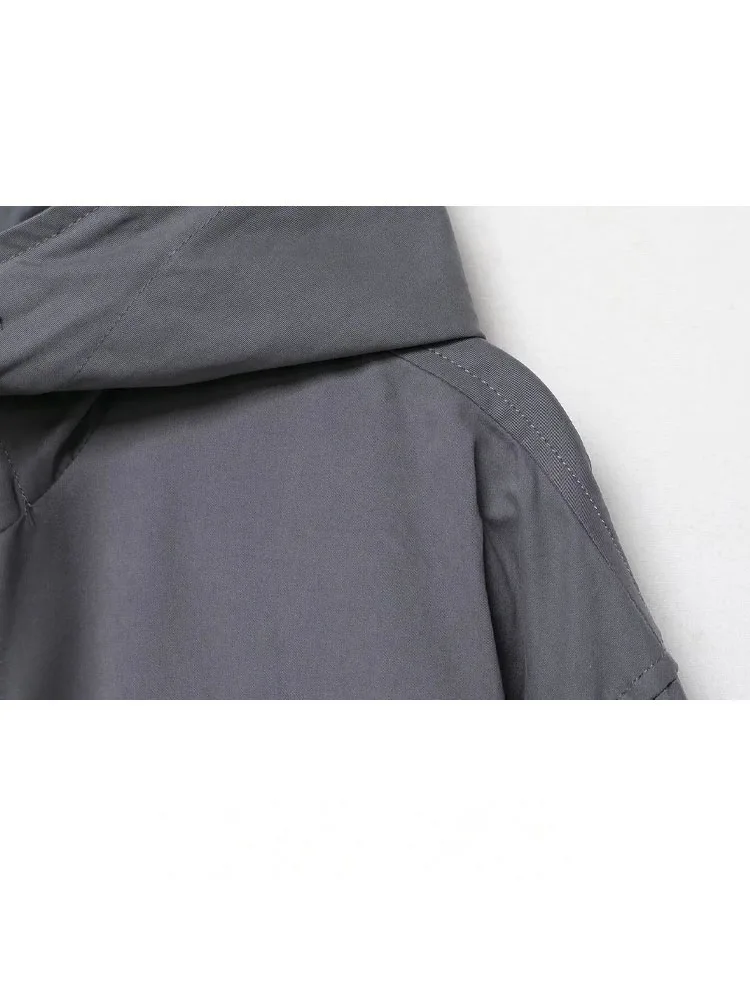 

HH Women Fashion Zipper Long Sleeve Hooded Jacket+Drawstring Elastic Waist Loose Pocket Work Culottes Solid Shorts Suit