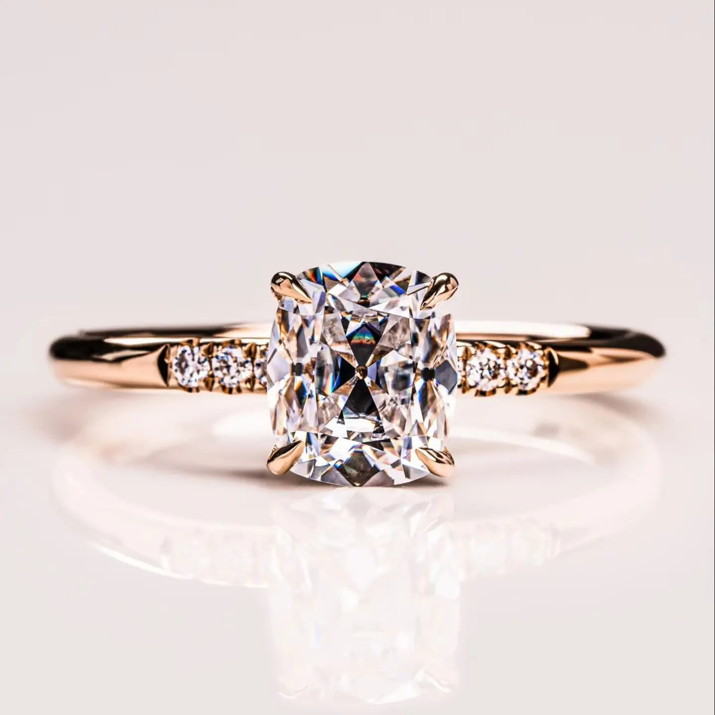 

Обручальные кольца с муассанитом JOVOVASMILE 7*6 мм, 1,5 карата, старая шахтная подушка, муассанит, золото 14 карат с сертификацией Gra