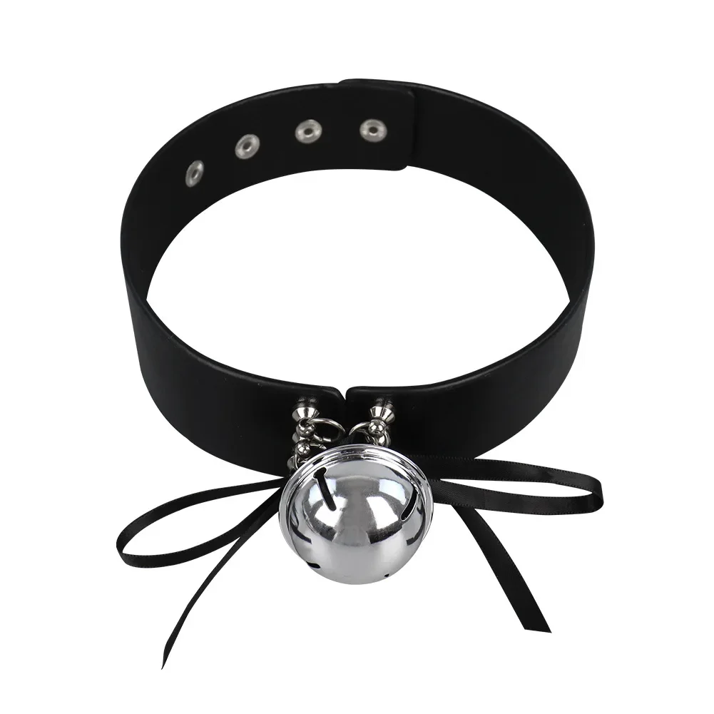 Halloween Goth Black PU Leather Necklaces for Women Rivet Spike Collar Chain Charm Neck Strap Gothic Girls Cosplay Punk Collar